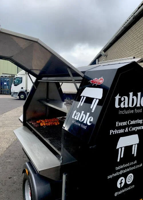 Charcoal BBQ Christmas Catering Table Belfast Northern Ireland